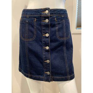 TOPSHOP MOTO a-line dark denim mini skirt size 26